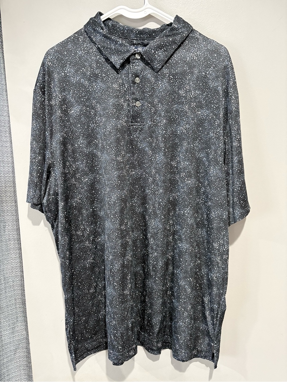 Ben Hogan Performance Golf Polo Shirt Men's XL Grey Speckled Print Short Sleeve